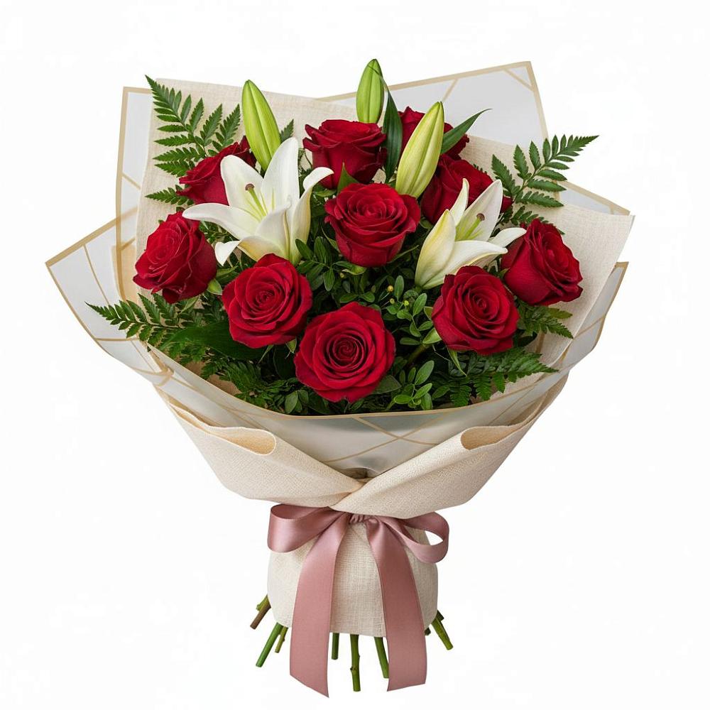 Букет цветов из: Лилии и Розы в Гражданском