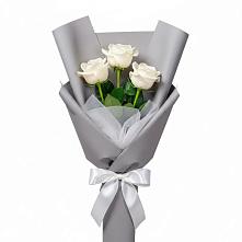 Букет 3 белые розы #REPLACE_PRED# Гражданском
