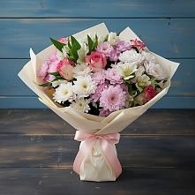 Букет цветов из:  Хризантемы, Альстромерии и Розы в Гражданском