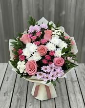 Букет цветов из:  Альстромерии, Гвоздики, Розы и Хризантемы в Гражданском