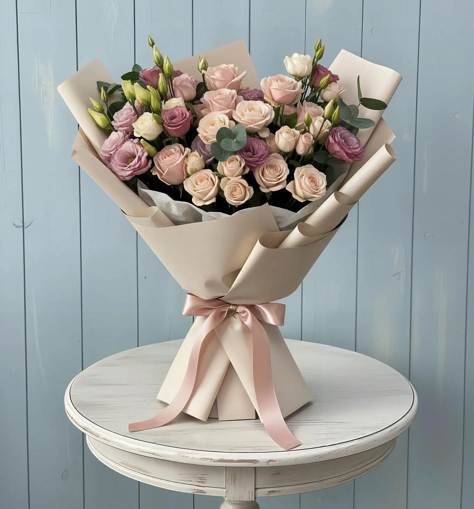 Букет цветов из: Розы и Лизиантусы в Гражданском