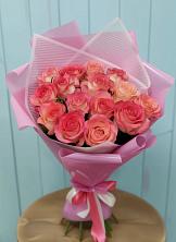 Букет 15 Розовых роз Равель в Гражданском
