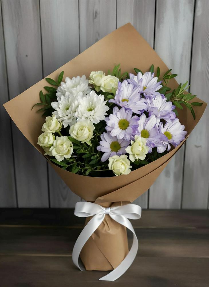 Букет цветов из: Хризантемы и Розы в Гражданском
