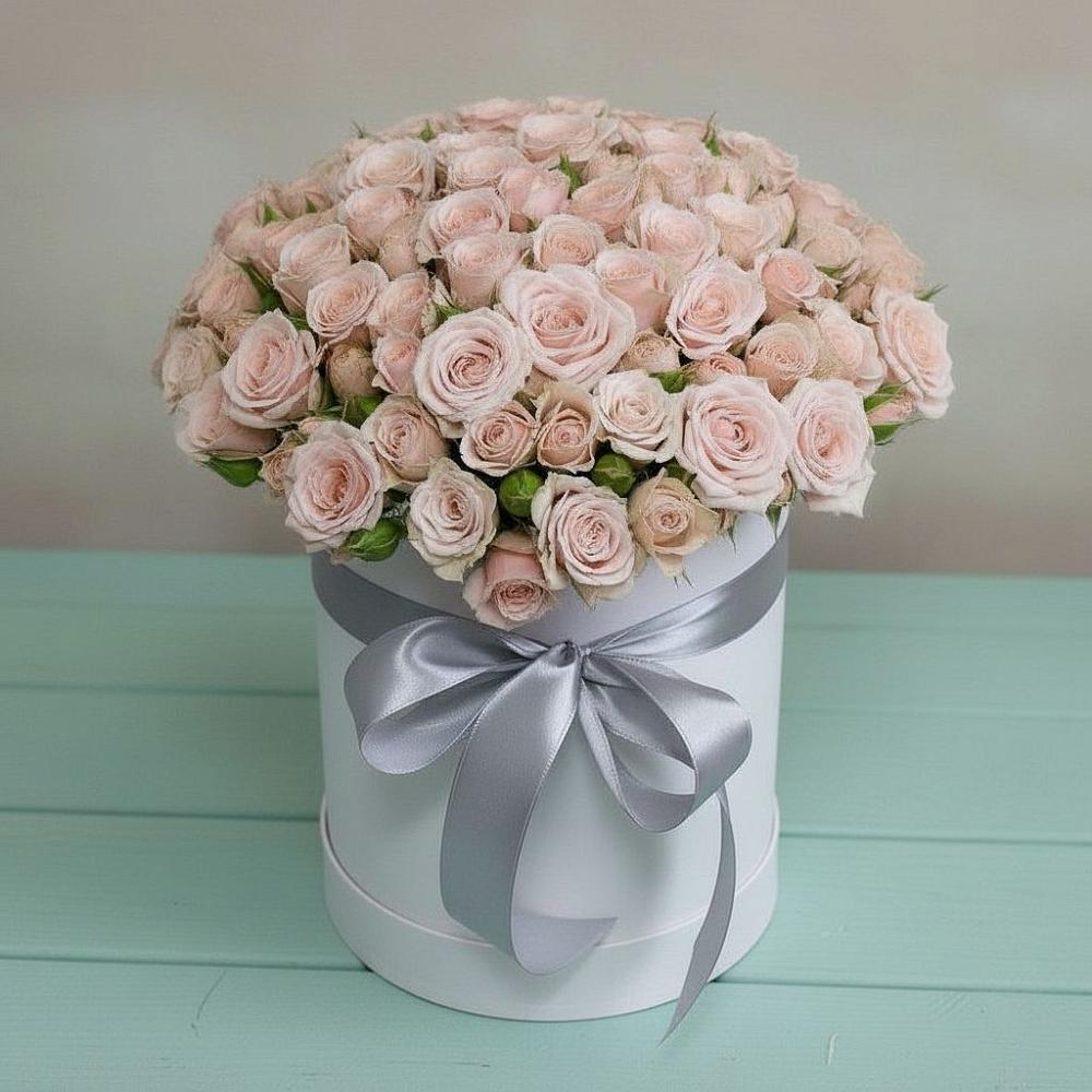 Цветочная композиция из Розы в шляпной коробке в Гражданском